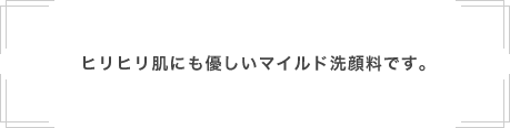 ヒリヒリ肌にも優しいマイルド洗顔料です。