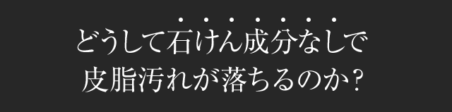 どうして石けん成分なしで皮脂汚れが落ちるのか？