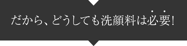 だから、どうしても洗顔料は必要!