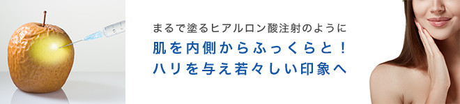 まるで塗るヒアルロン酸注射のように肌を内側からふっくらと!ハリを与え若々しい印象へ